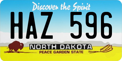 ND license plate HAZ596