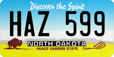 ND license plate HAZ599