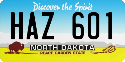 ND license plate HAZ601