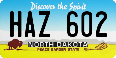 ND license plate HAZ602