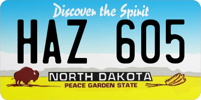 ND license plate HAZ605