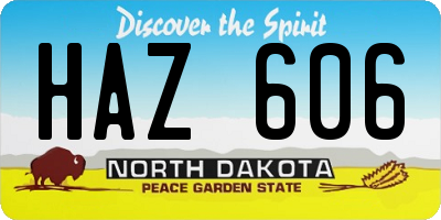 ND license plate HAZ606