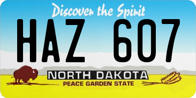 ND license plate HAZ607