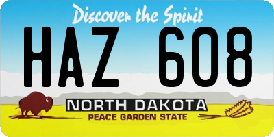 ND license plate HAZ608
