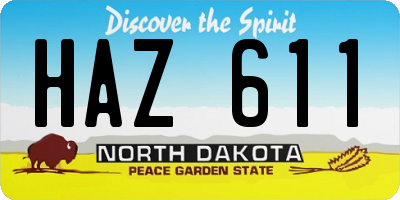 ND license plate HAZ611