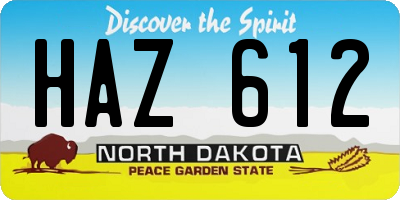 ND license plate HAZ612