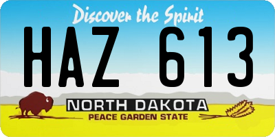 ND license plate HAZ613