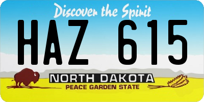 ND license plate HAZ615