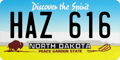 ND license plate HAZ616