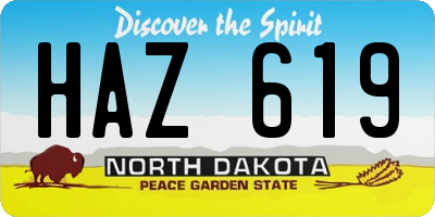 ND license plate HAZ619
