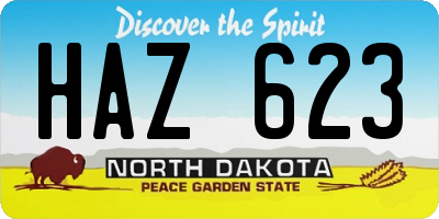 ND license plate HAZ623