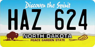 ND license plate HAZ624