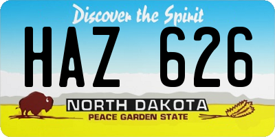 ND license plate HAZ626