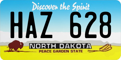 ND license plate HAZ628