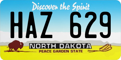 ND license plate HAZ629