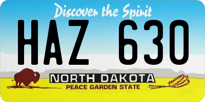 ND license plate HAZ630