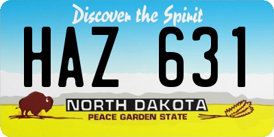 ND license plate HAZ631
