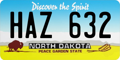 ND license plate HAZ632