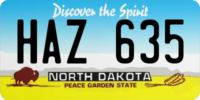 ND license plate HAZ635