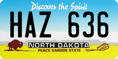 ND license plate HAZ636