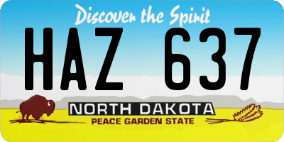 ND license plate HAZ637