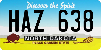 ND license plate HAZ638