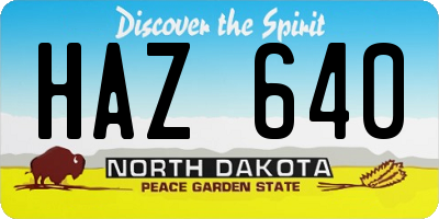 ND license plate HAZ640