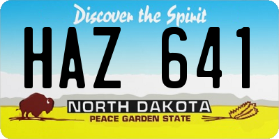 ND license plate HAZ641