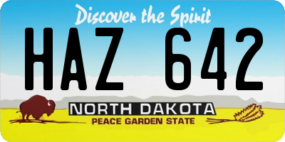 ND license plate HAZ642