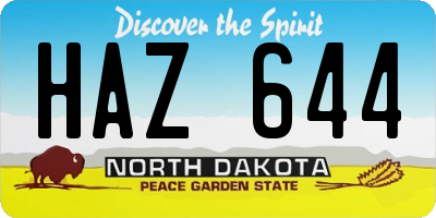 ND license plate HAZ644