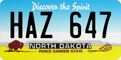 ND license plate HAZ647