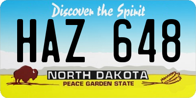 ND license plate HAZ648