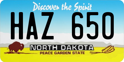 ND license plate HAZ650