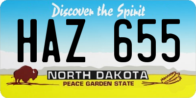 ND license plate HAZ655