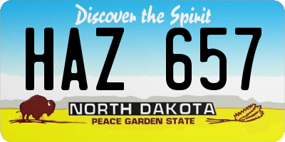 ND license plate HAZ657