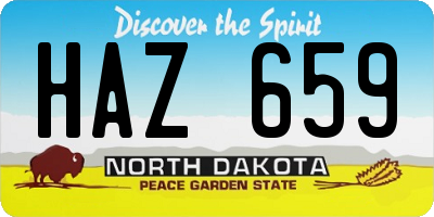 ND license plate HAZ659