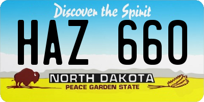 ND license plate HAZ660