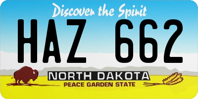 ND license plate HAZ662