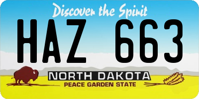 ND license plate HAZ663