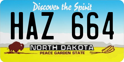 ND license plate HAZ664