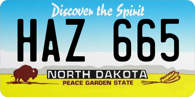 ND license plate HAZ665