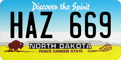 ND license plate HAZ669