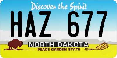 ND license plate HAZ677