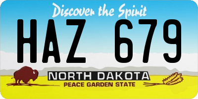 ND license plate HAZ679