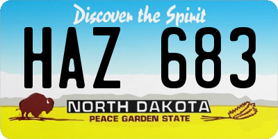 ND license plate HAZ683