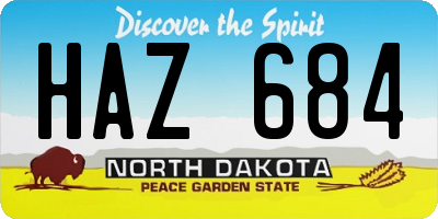 ND license plate HAZ684