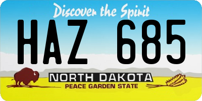 ND license plate HAZ685