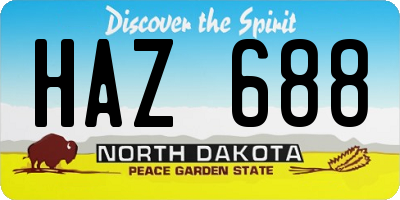 ND license plate HAZ688