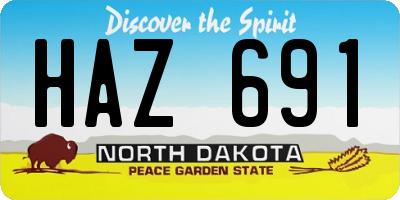 ND license plate HAZ691