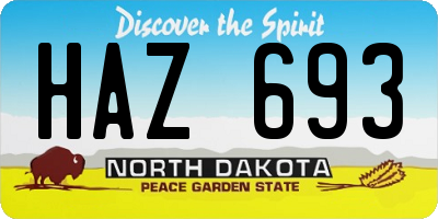 ND license plate HAZ693